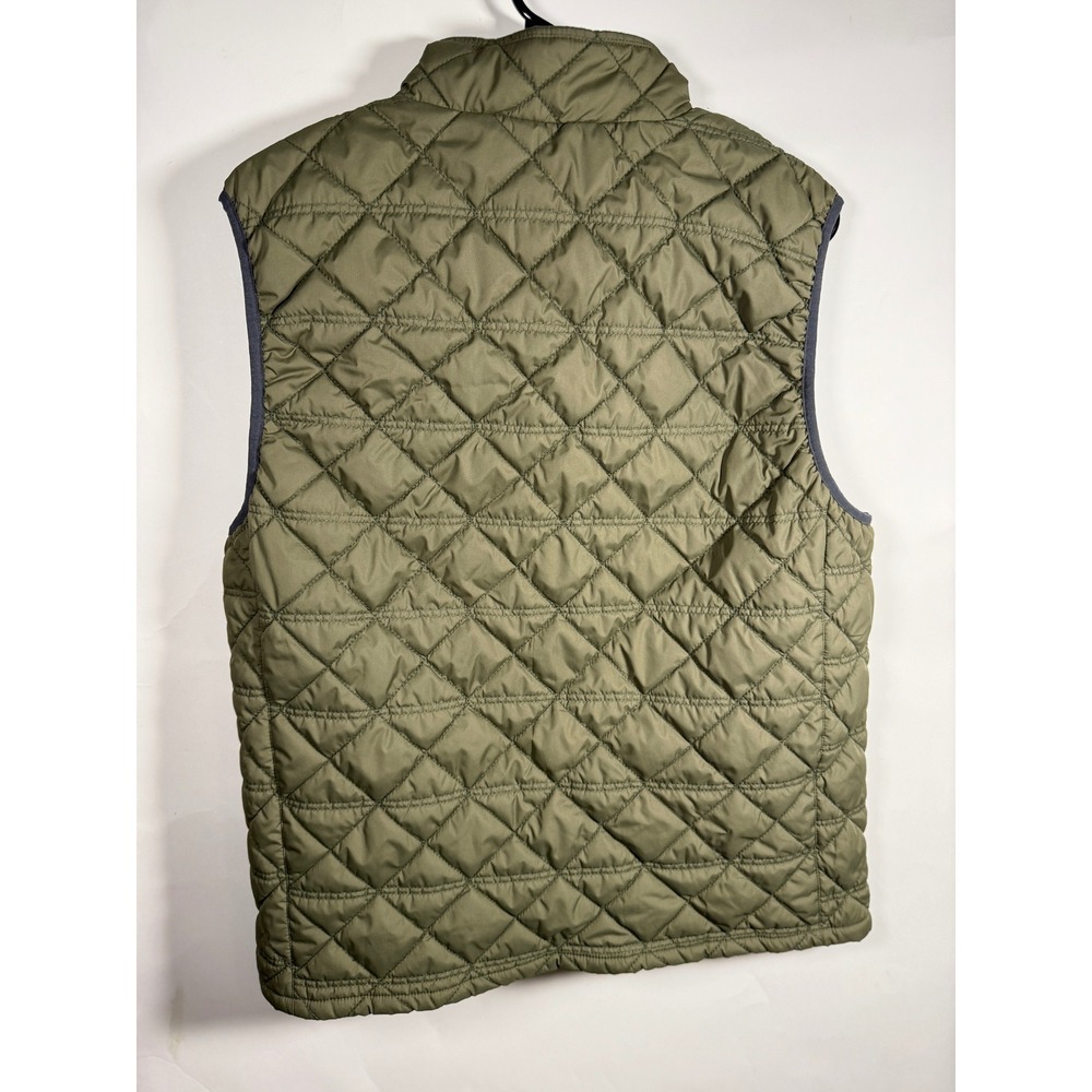 Oxford Mens Quilted Puffer Vest Olive Green Diamond Stitch Full Zip Large